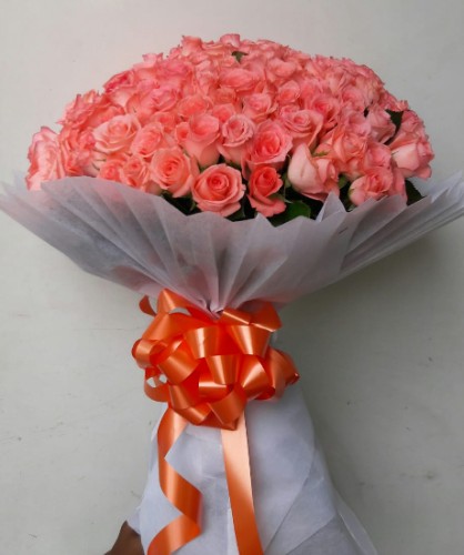 50 Pink Roses Bunch