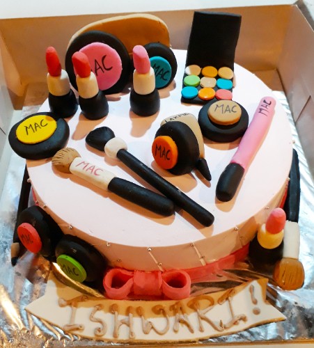 Make up theme cake with edible toppers