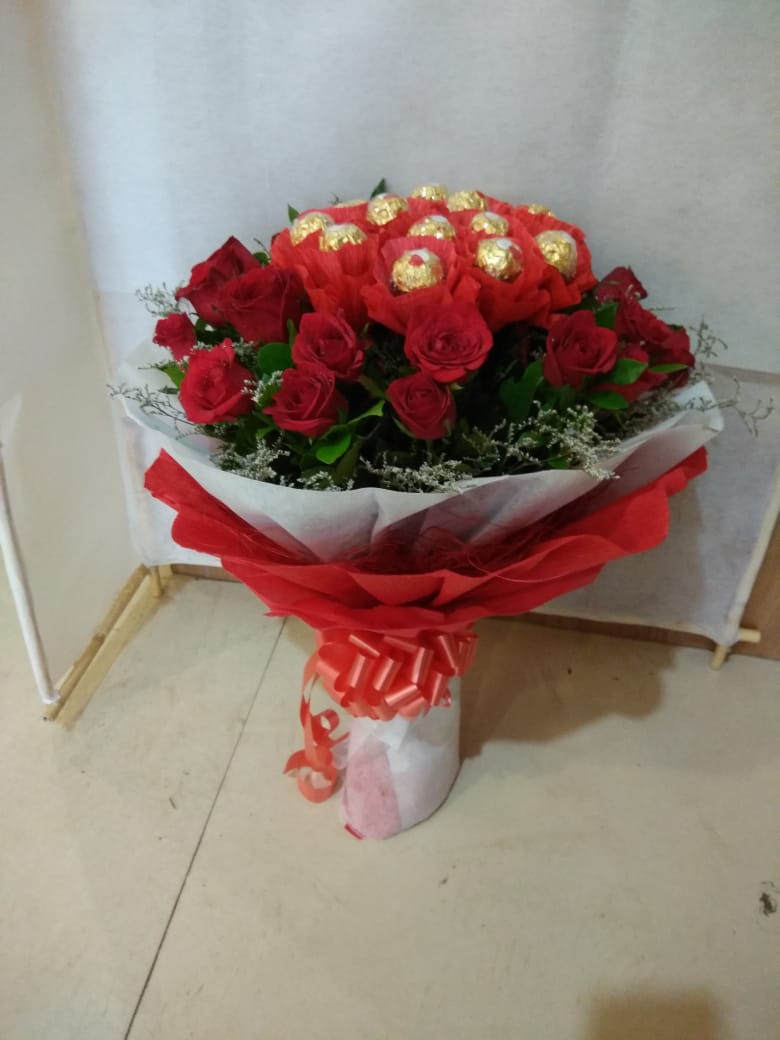 Red roses and Ferrero rochers