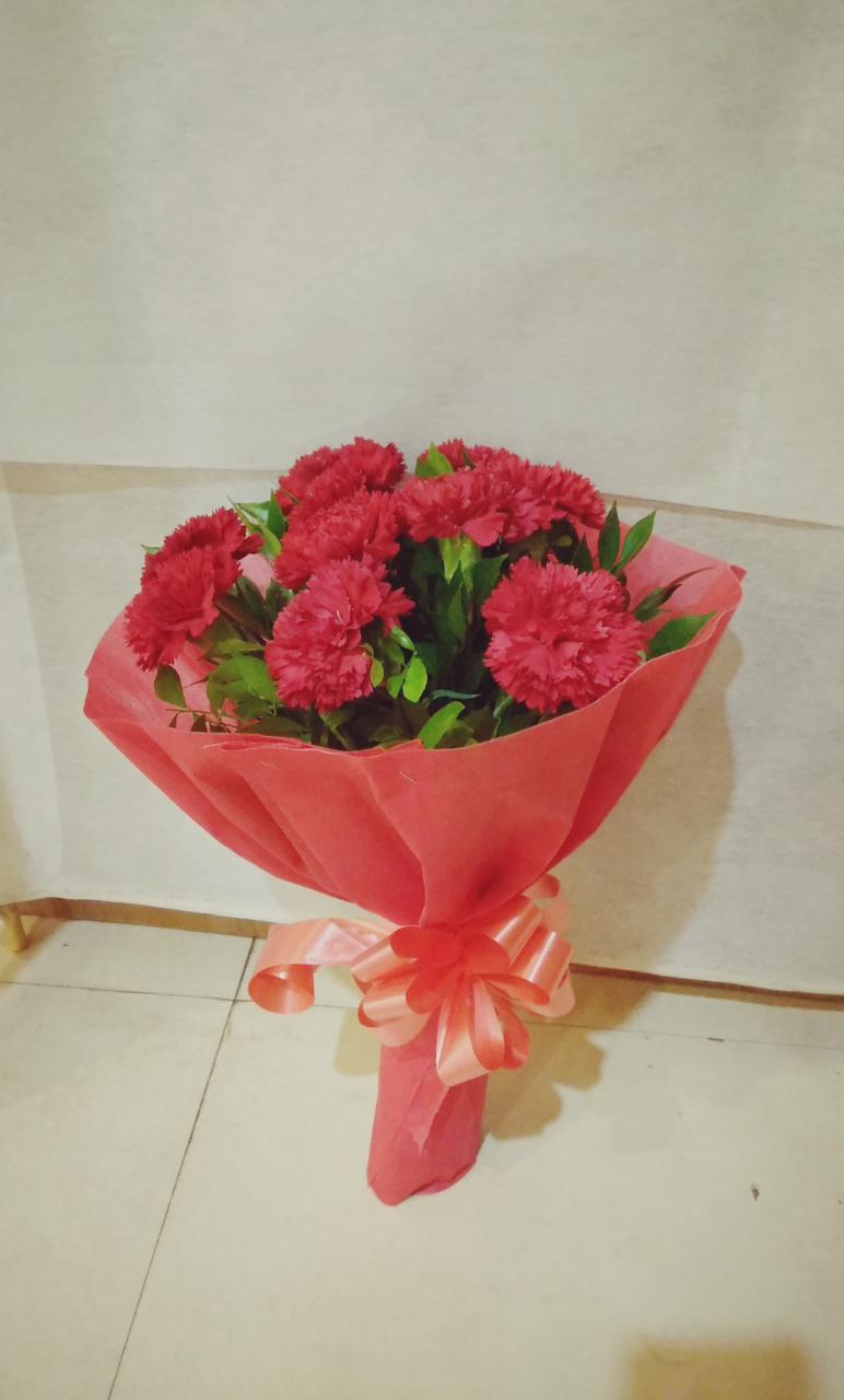 Red carnations bunch