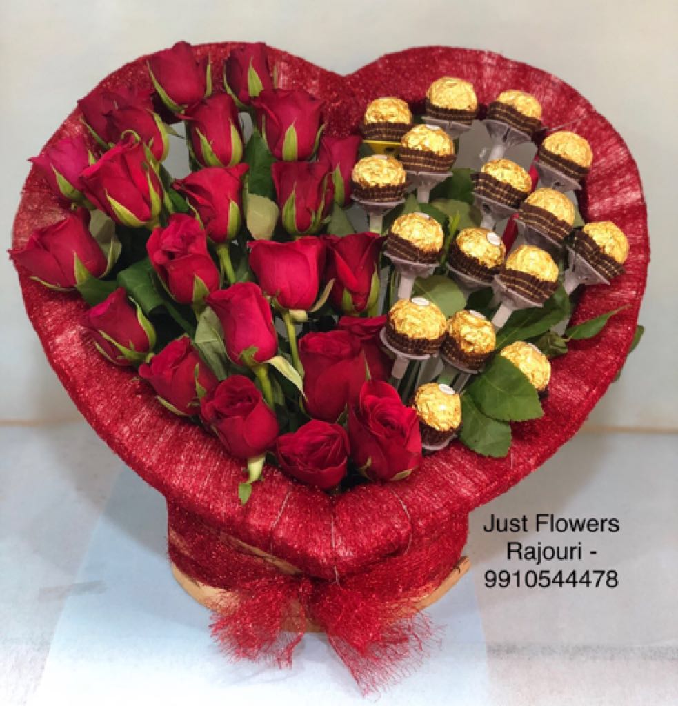Ferrero Rocher with Red roses