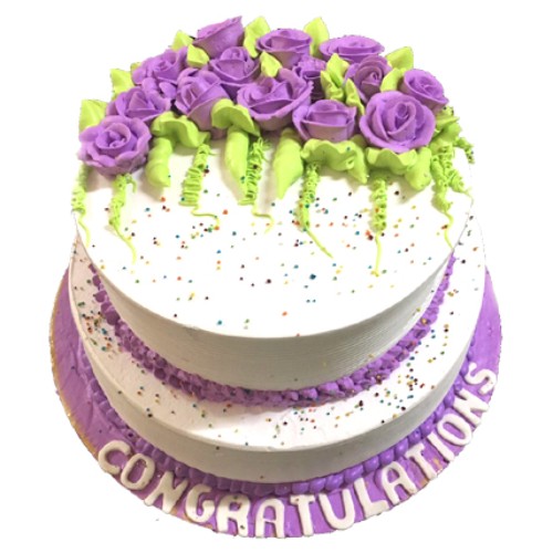 3 Kg White and Purple Cake